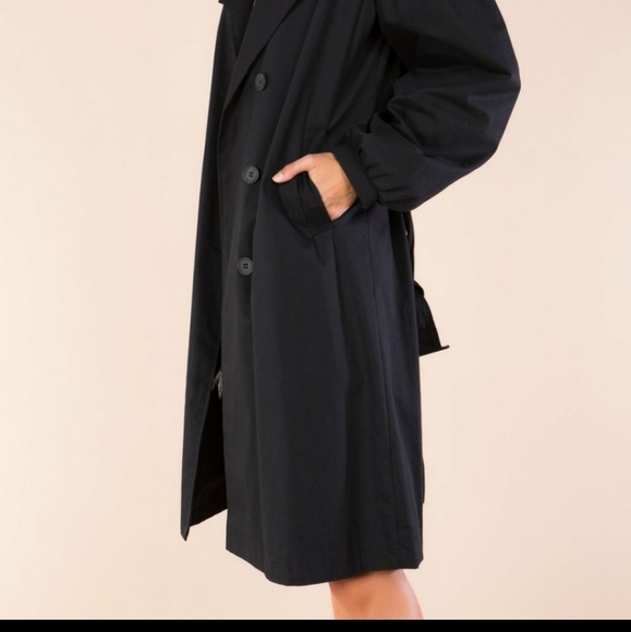 POL Gorgeous Black Long Trenchcoat - Picture 6 of 16